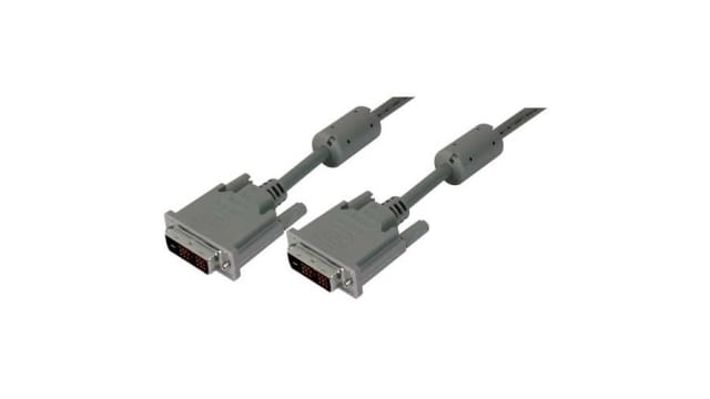 L-Com, Male DVI-D Single Link Connector to Male DVI-D Cable, 15 ft Grey sheath Polyvinyl Chloride | CTLDVIMM-15