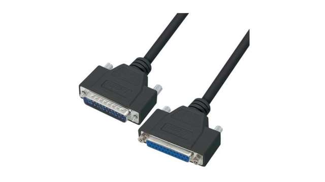 L-Com Male 25 Pin D-sub to Female 25 Pin D-sub Cable assembly, 10ft PVC | CSMNB25MF-10
