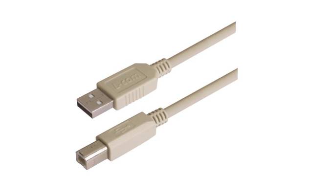 L-Com USB 2.0, Male USB to Male USB B, 5m | CSMUAB-5M