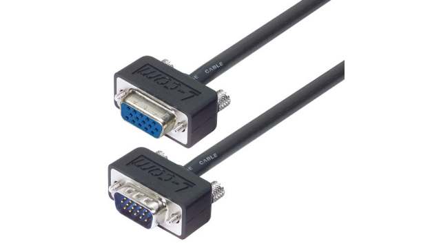 L-Com Male VGA to Female VGA SVGA Cable, 5 ft Black | CTL3VGAMF-5T