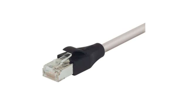 L-Com TRD, 10 ft Cat5e Cat5E Cable, Grey Straight to Male RJ45 Male, Shielded Polyvinyl Chloride Sheath | TRD855SCR-10