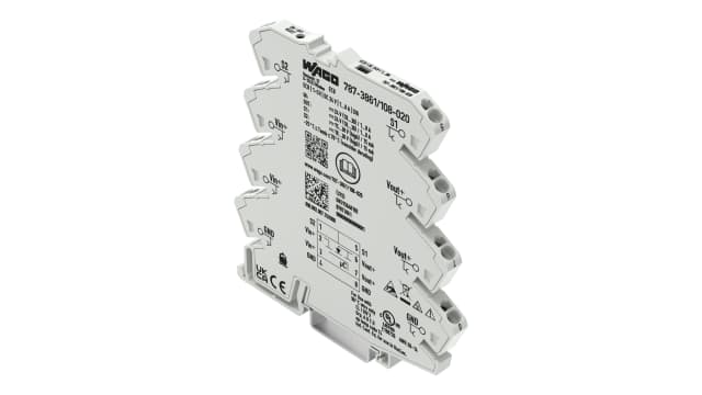 WAGO 1 to 8 A 857 Electronic Circuit Breaker 4 A 24V, 1 channels, DIN Rail | 787-3861/108-020