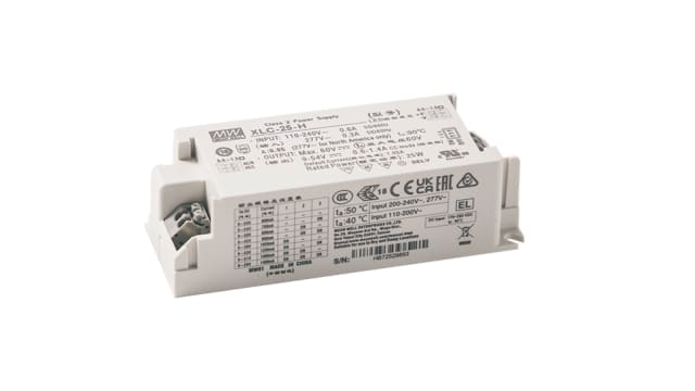 MEAN WELL, 60 V Output, 25 W Output 0 to 10 V dc, 10V PWM, Resistance | XLC-25-H-DA2N