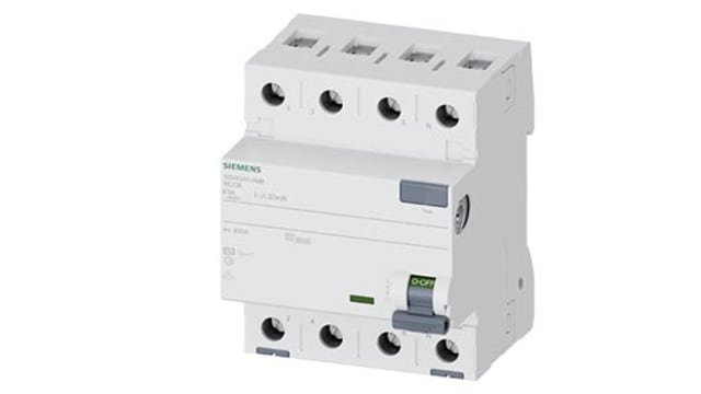 Siemens 5SV43 RCCB, 63A, 4 Pole, 30mA, Type AC, 400V | 5SV4346-0MB