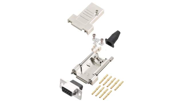 Encitech Connectors 6355 Series Zinc Top Entry D-Sub Backshell, 9 Way | 6355-0069-11