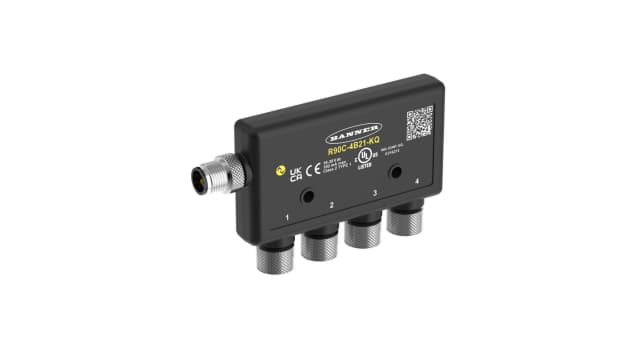 Banner R90C Series I/O module, M12, 4 way, 4 port | R90C-4B21-KQ