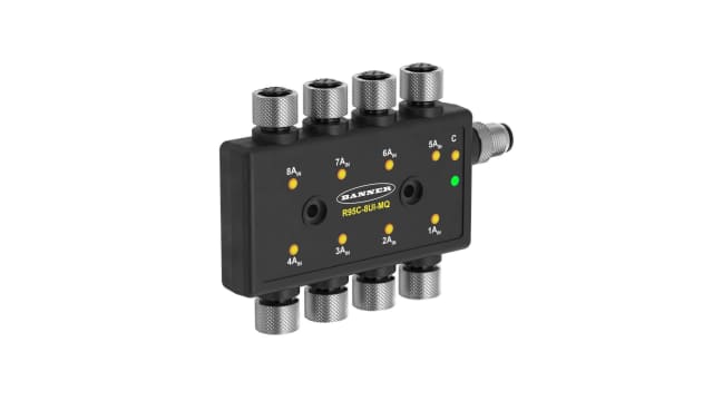 Banner R95C Series Sensor Hub, M12, 8 port | R95C-8UI-MQ