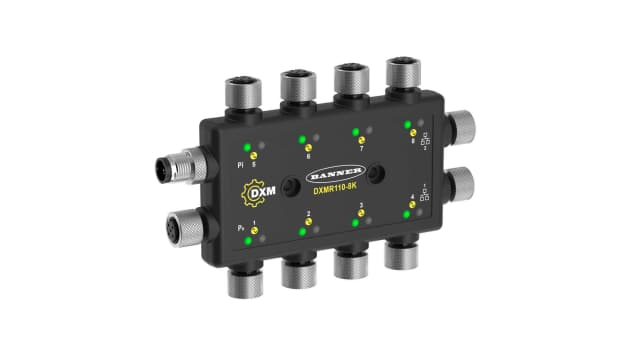 Banner DXMR Series I/O module, M12, 8 port | DXMR110-8K
