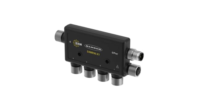 Banner DXMR90 Series I/O module, M12, 4 way, 4 port | DXMR90-X1