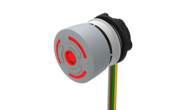 EAO Twist Release Illuminated Emergency Stop Push Button, Panel Mount, 22.3mm Cutout, SPST, IP65, IP66, IP67 | 84-6221.2B40