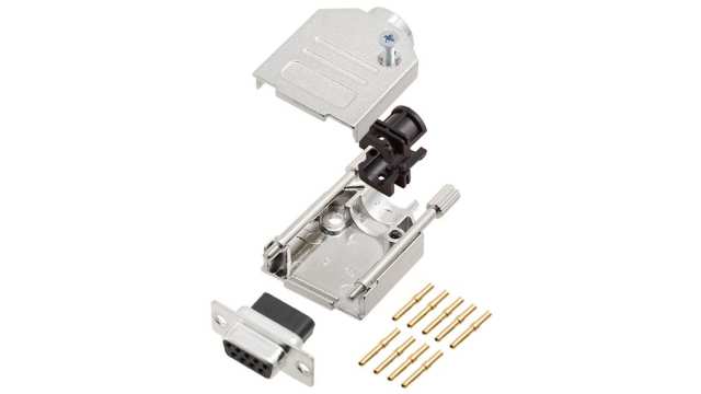 Encitech Connectors 6355 Series Zinc Top Entry D-Sub Backshell, 9 Way | 6355-0050-11