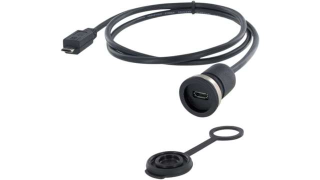 Encitech Connectors Straight, Panel Female- 2 Port Type Micro USB 2.0 IP67 USB Connector USB 2.0 | 1310-1013-02