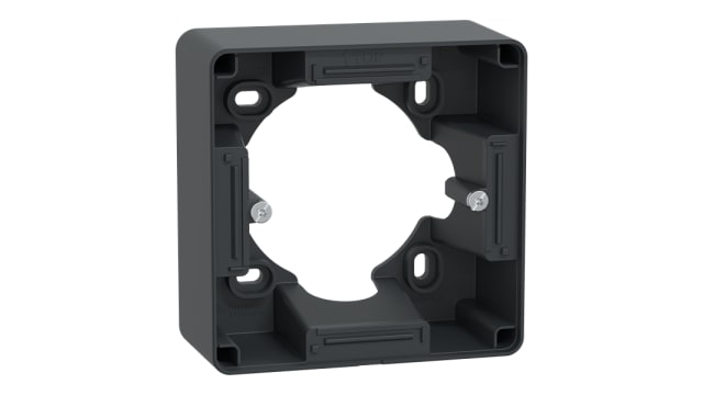 Schneider Electric Ovalis Grey Thermoplastic Back Box Mounting Frame, Surface Mount, 1 Gangs 89 mm 89 mm 44 mm | S340762