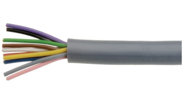 Kabeltronik LiYY Series Multicore Industrial Cable, 10 Cores, 0.25 mm², 24 AWG, 100m, Unshielded Shield, Multicore Cable | 011002500