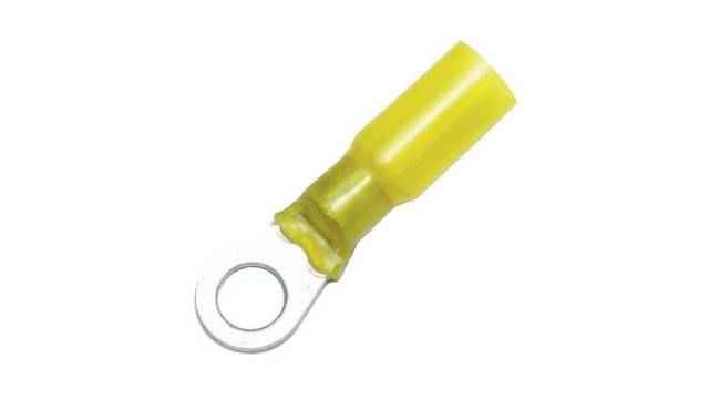 nVent RAYCHEM, KRT Insulated Ring Terminal, M6 Stud Size 22 AWG 10 AWG Wire Size, Yellow | B-106-1603