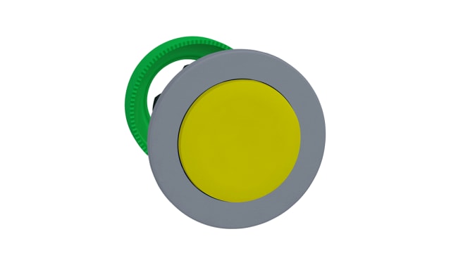Schneider Electric ZB5F Series Yellow Push-in Push Button Head, 30.5 mm Cutout, IP67, IP66 | ZB5FL5C0