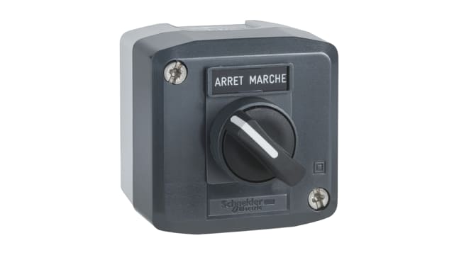 Schneider Electric Control Station Switch - 1 NO, Polycarbonate, 1 Cutouts, Dark Grey, IP67, IP69K, IP66 | XALD134H7