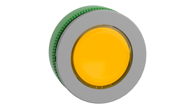 Schneider Electric ZB5F Series Yellow Push-in Push Button Head, 30.5 mm Cutout, IP67, IP66 | ZB5FA58C0
