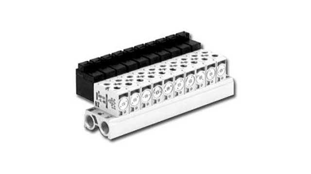 SMC VQD1000 series 3 station Metric Manifold Base, VV4QD15-03M5-Q | VV4QD15-03M5-Q