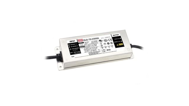 MEAN WELL LED Driver, 114 V Output, 75 W Output, 700 mA 3 in 1 Dimming | ELG-75-C700D2