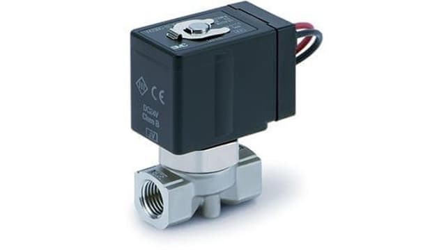 SMC Solenoid Valve VXE2110-02F-5DO1, 2 port(s) , NC, 24 V, 1/4in | VXE2110-02F-5DO1