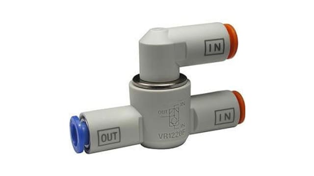 SMC VR1210F Series, Pneumatic Shuttle Valve 589 L/min AND Logic Function 10 bar Max Operating Pressure | VR1210F-23