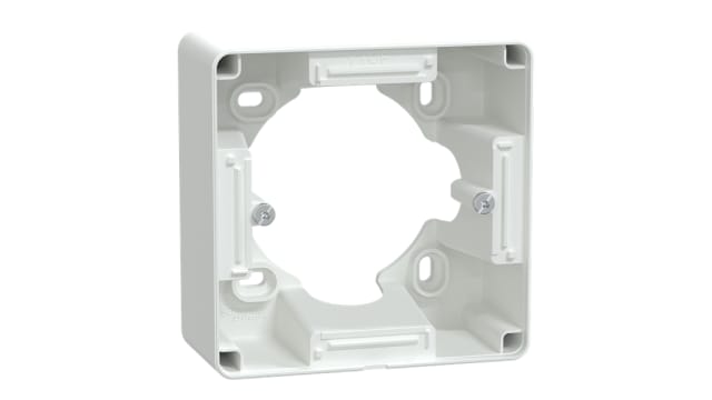 Schneider Electric Ovalis White Mast Thermoplastic Back Box Mounting Frame, IP21D, Surface Mount, 1 Gangs 89 mm 89 mm 44 | S320762