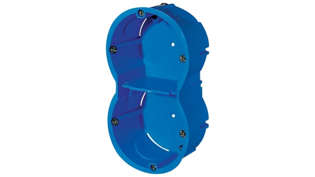 Schneider Electric ALB Blue Blue Polystyrene Back Box, IEC, IP20, Screw Mount, 2 Gangs 128 mm 71 mm 50 mm | ALB71331