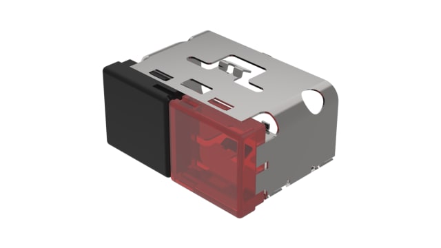 EAO Indicator Lens Rectangular Style, Red, Black, 38 mm Long | 03-902.0/2