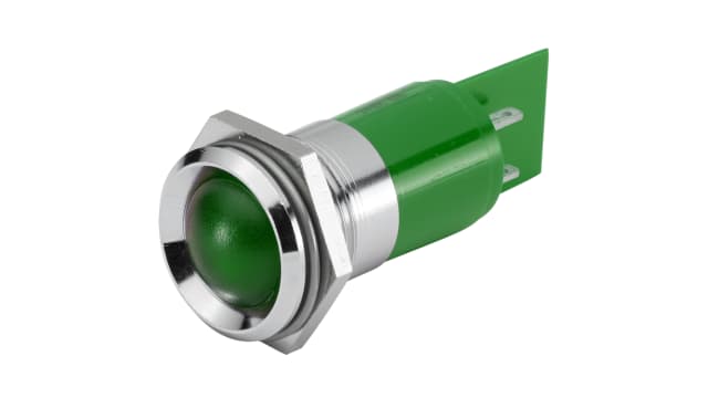 EAO 17-53 Series Green Panel Mount Indicator, 24, 22.3 Mounting Hole Size, Plug-In Termination, IP40, IP65 | 17-530351