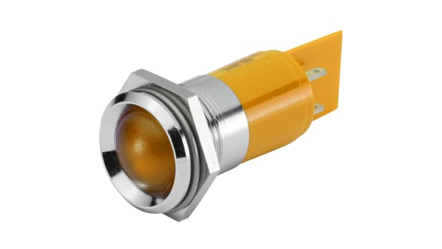 EAO 17-53 Series Yellow Panel Mount Indicator, 24, 22.3 Mounting Hole Size, Plug-In Termination, IP40, IP65 | 17-530352
