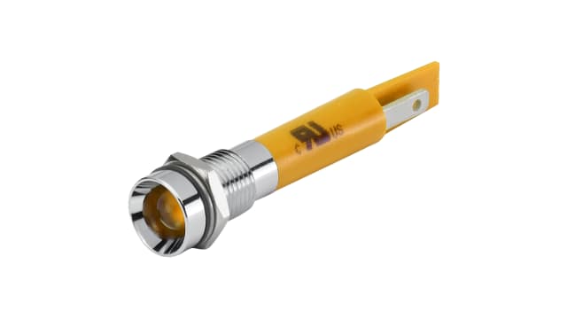 EAO 17-04 Series Yellow Panel Mount Indicator, 24, 8 Mounting Hole Size, Plug-In Termination, IP40, IP65 | 17-040352