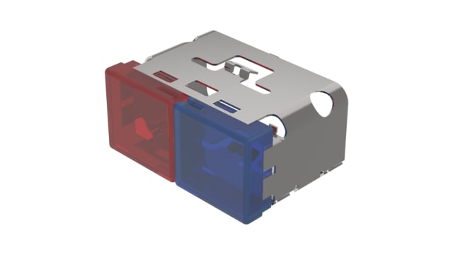 EAO Indicator Lens Rectangular Style, Blue, Red, 38 mm Long | 03-902.2/6