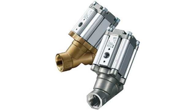 SMC Angle Seat type Pneumatic Actuated Valve, 2.4 Mpa, G 3/8, Female 3/8 in | VXB215EHA