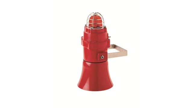 Pfannenberg BEx Series Red Beacon, 230 V ac, IP67, Stainless Steel Bracket, 110dB at 1 Metre | 32074105000