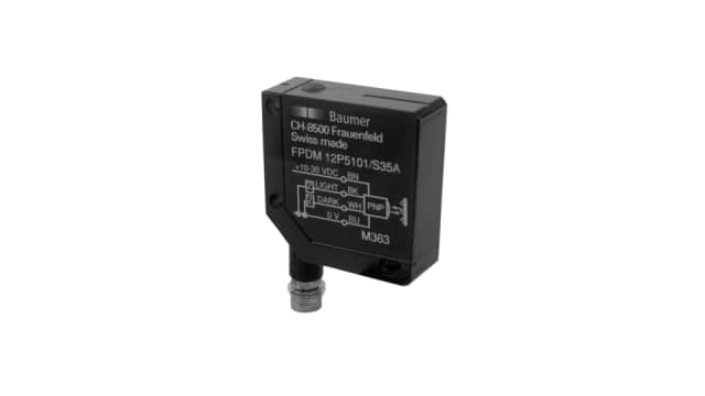 Baumer Retro Reflective Photoelectric Sensor, Rectangular Sensor, 5.5 m Detection Range | FPDM 12P5102/S35A