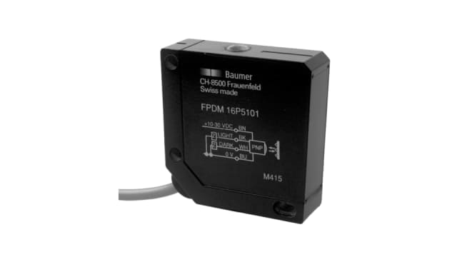 Baumer Retro Reflective Photoelectric Sensor, Rectangular Sensor, 7.3 m Detection Range | FPDM 16P5101