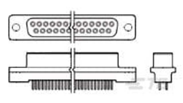 TE Connectivity HD20 37 Way Vertical Board D-Sub Connector Female | 5207829-4
