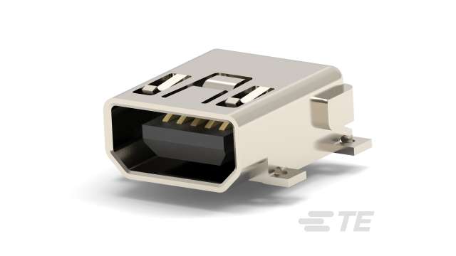 TE Connectivity Right Angle, Board Female- 1 Port Type Mini USB 2.0 Type AB USB Connector USB 2.0 | 1734328-1