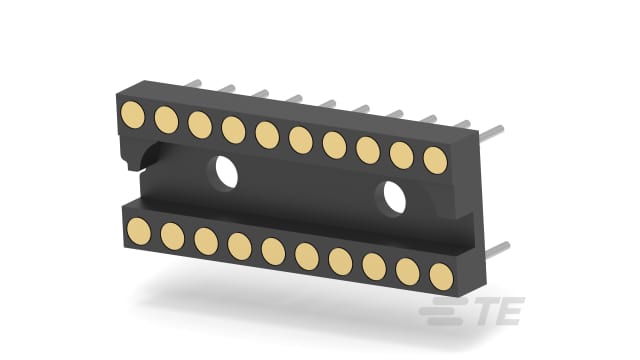 TE Connectivity 2.54 mm Pitch 20 Way DIP DIP IC Socket | 2-1437536-6