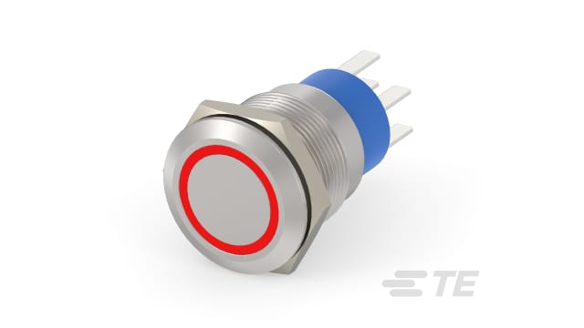 TE Connectivity Alcoswitch AV19 Series Illuminated Push Button Switch, Momentary, Bushing, DPST, IP67 250 V | 4-2213764-5