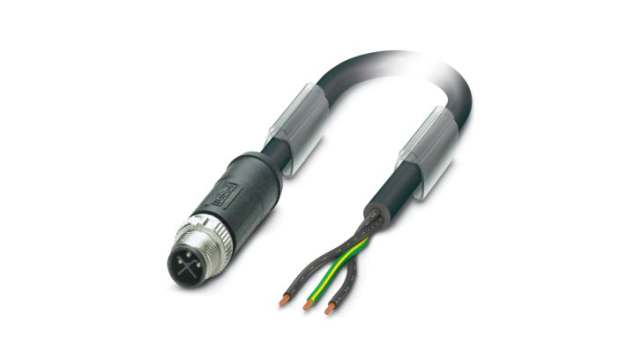 Phoenix Contact, 4 m 3 Core Power Cable, Black Polyvinyl Chloride 90 °C | 1415998