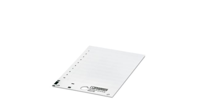 Phoenix Contact US-EML White on White Cable Labels, 12.5 mm Length, 27 mm Width, 12.1mm Label Length, 27mm Label Width | 0828798