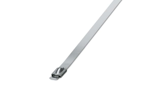 Phoenix Contact Cable Tie, Steel Strip, 360 mm x 4.8 mm, Silver Stainless Steel | 3240766