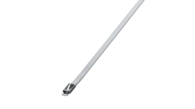 Phoenix Contact Cable Tie, Steel Strip, 1.067 m x 4.6 mm, Silver Stainless Steel | 3240818
