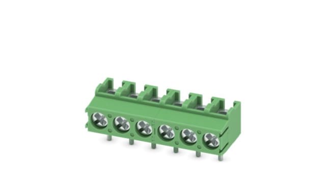 Phoenix Contact PCB Terminal Block, 6-Contact, 5 mm Pitch, Wave Soldering Mount, 1 Row | 1935352