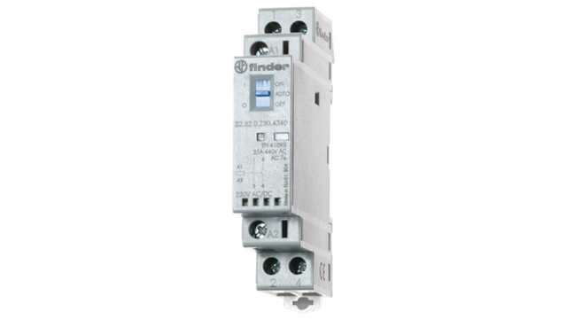 Finder 22 Contactor, 12 V ac/dc Coil, 2-Pole, 25 A, 6250 kVA, 2 NO, 250V | 22.32.0.012.4340