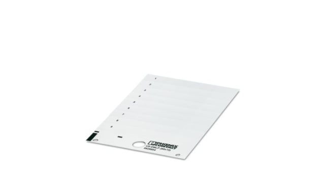 Phoenix Contact US-EML White on White Cable Labels, 15 mm Length, 60 mm Width, 14.9mm Label Length, 59.7mm Label Width | 0828804