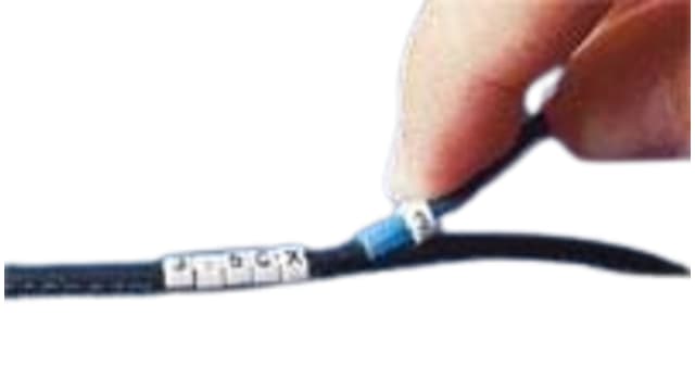 TE Connectivity Agastat 7000 Snap-On Clip-On/Tie-On Cable Marker, White, Pre-printed "Q", 1.4 mm Cable White, 1 mm | 184430-000