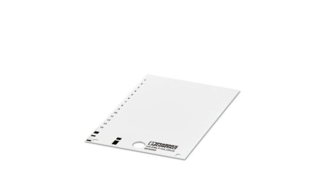 Phoenix Contact US-EML White on White Cable Labels, 9 mm Length, 20 mm Width, 9mm Label Length, 20mm Label Width | 0830989